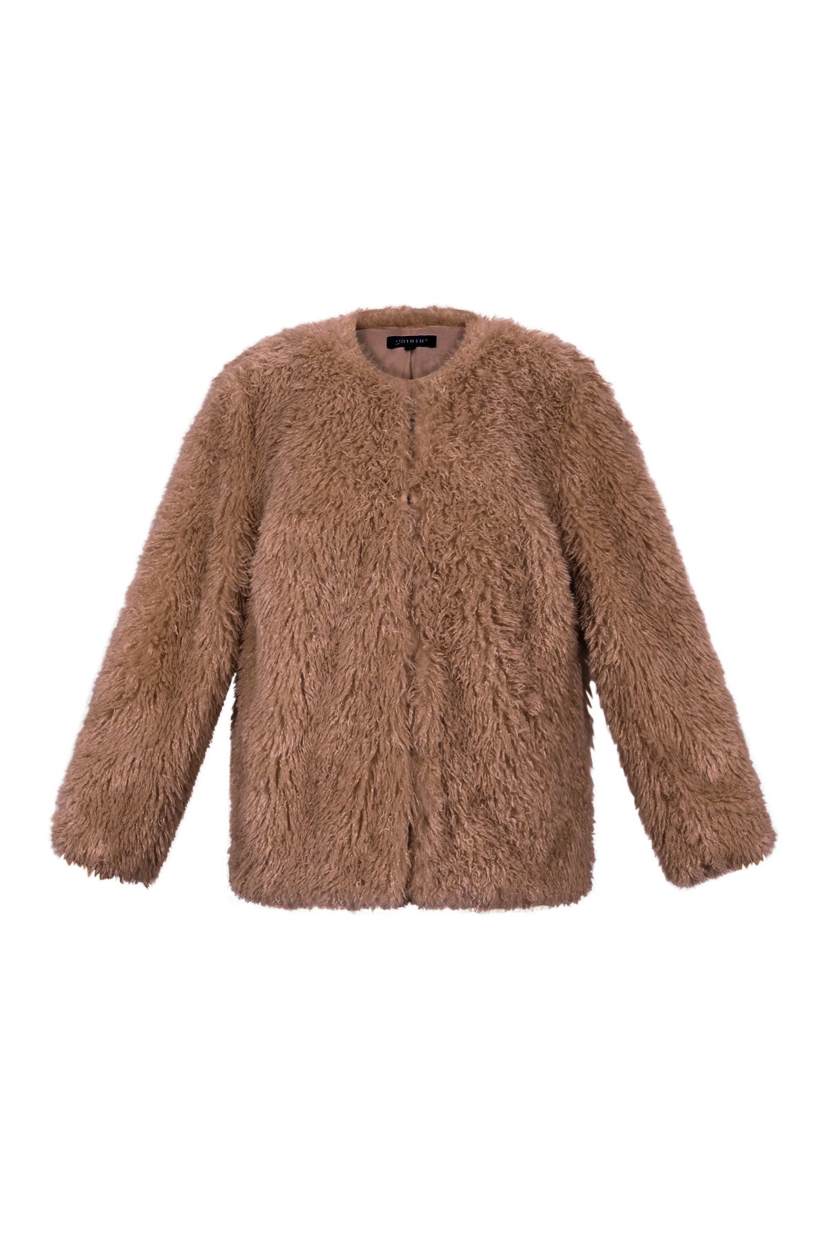 Tessuto Fibra di Poliestere Giacca Donna Elegante Colore Puro Autunno/Inverno