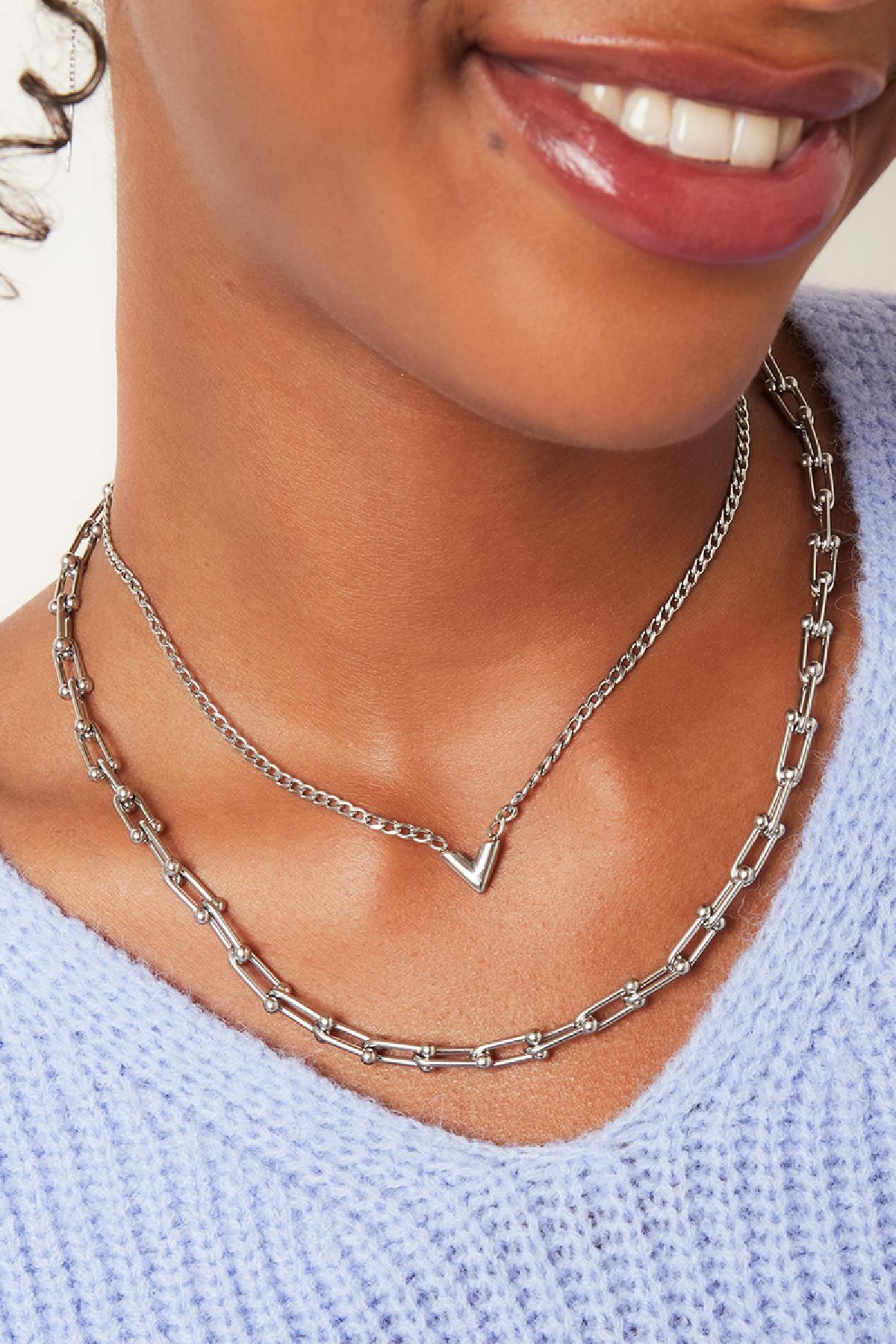 Collana in acciaio inossidabile Lettera V Gold Stainless Steel