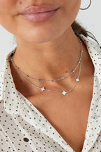 collana doppio trifoglio/sfere