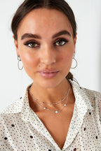 collana doppio trifoglio/sfere