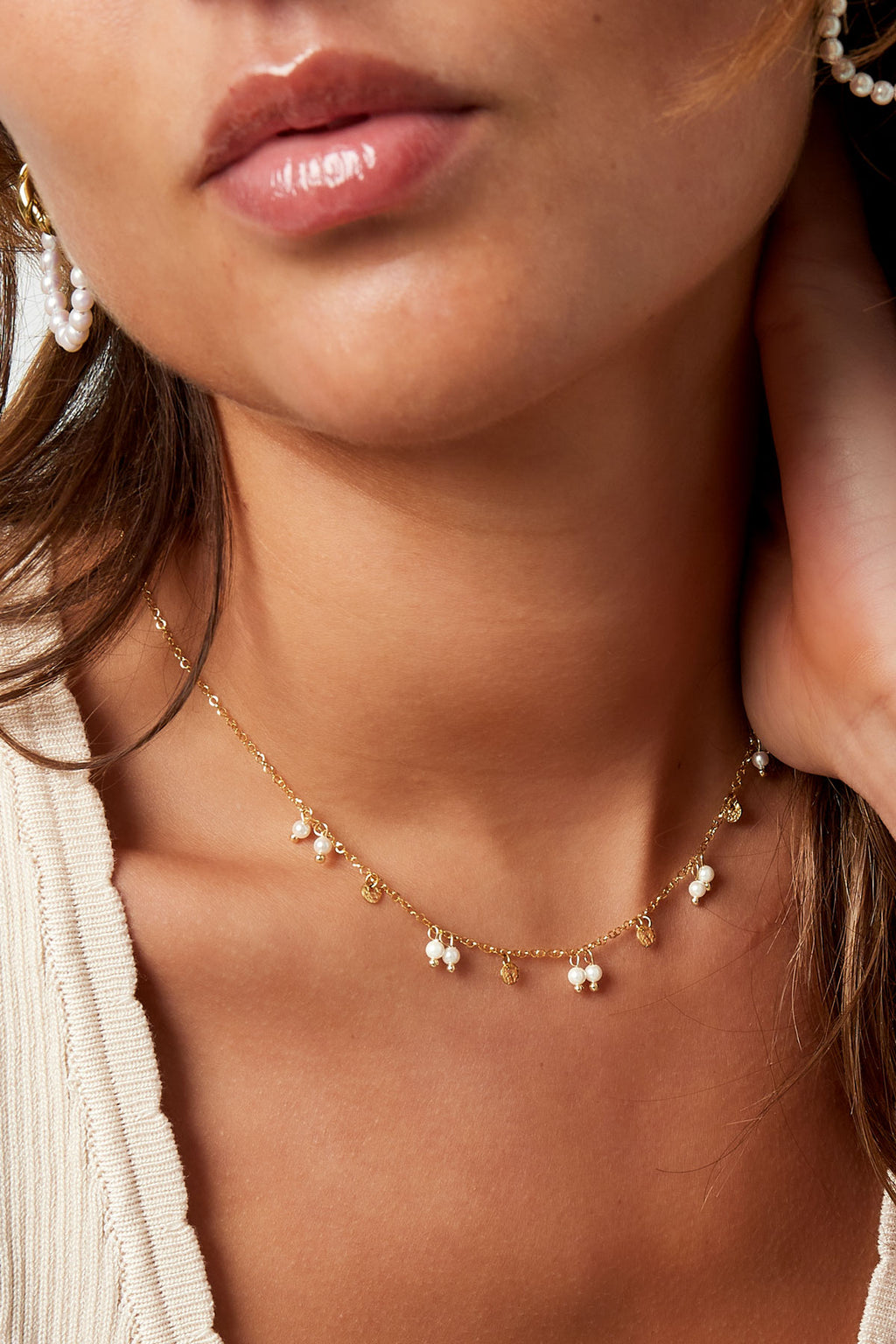 collana perle e ciondoli
