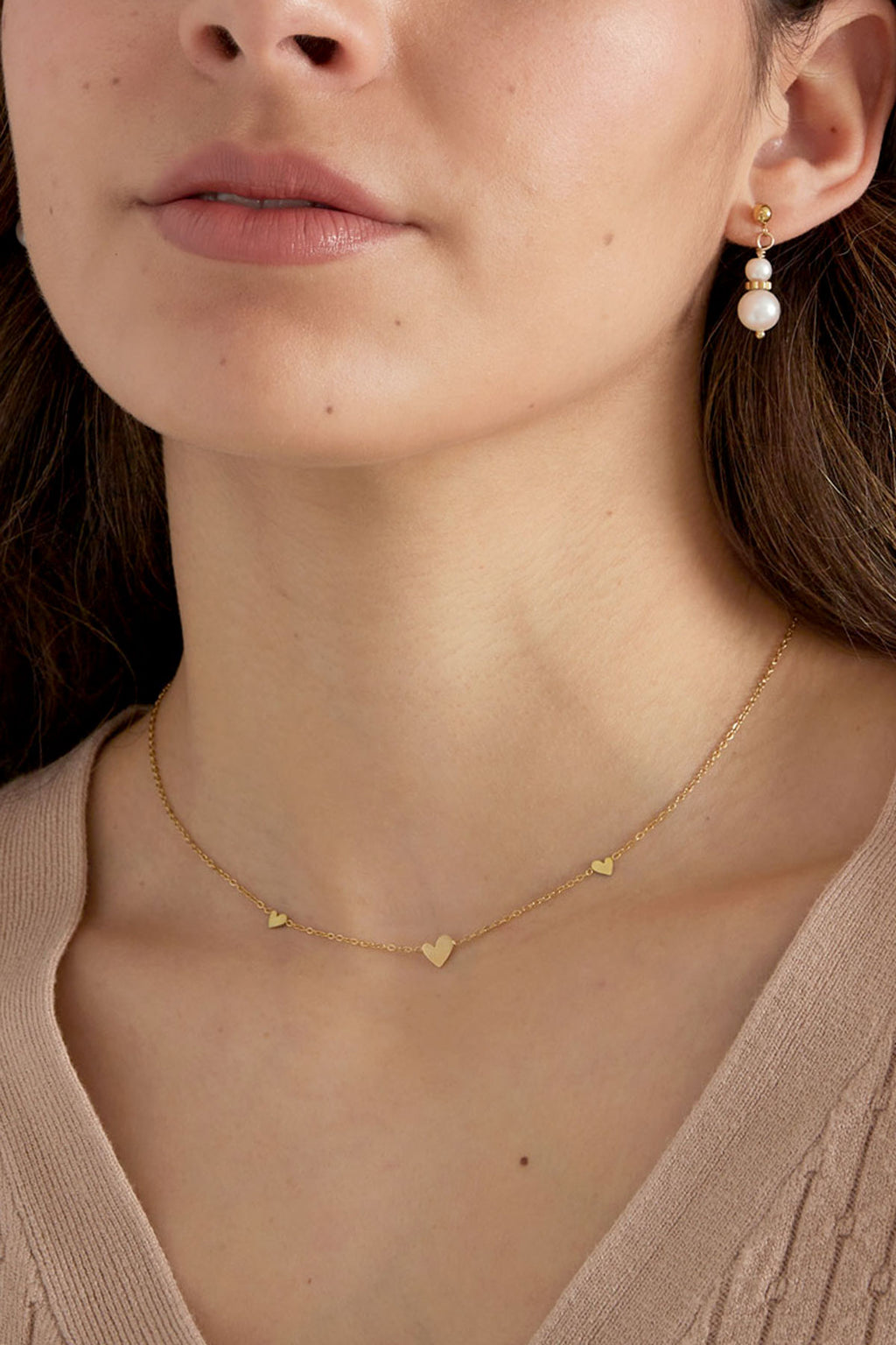 collana classica con cuori