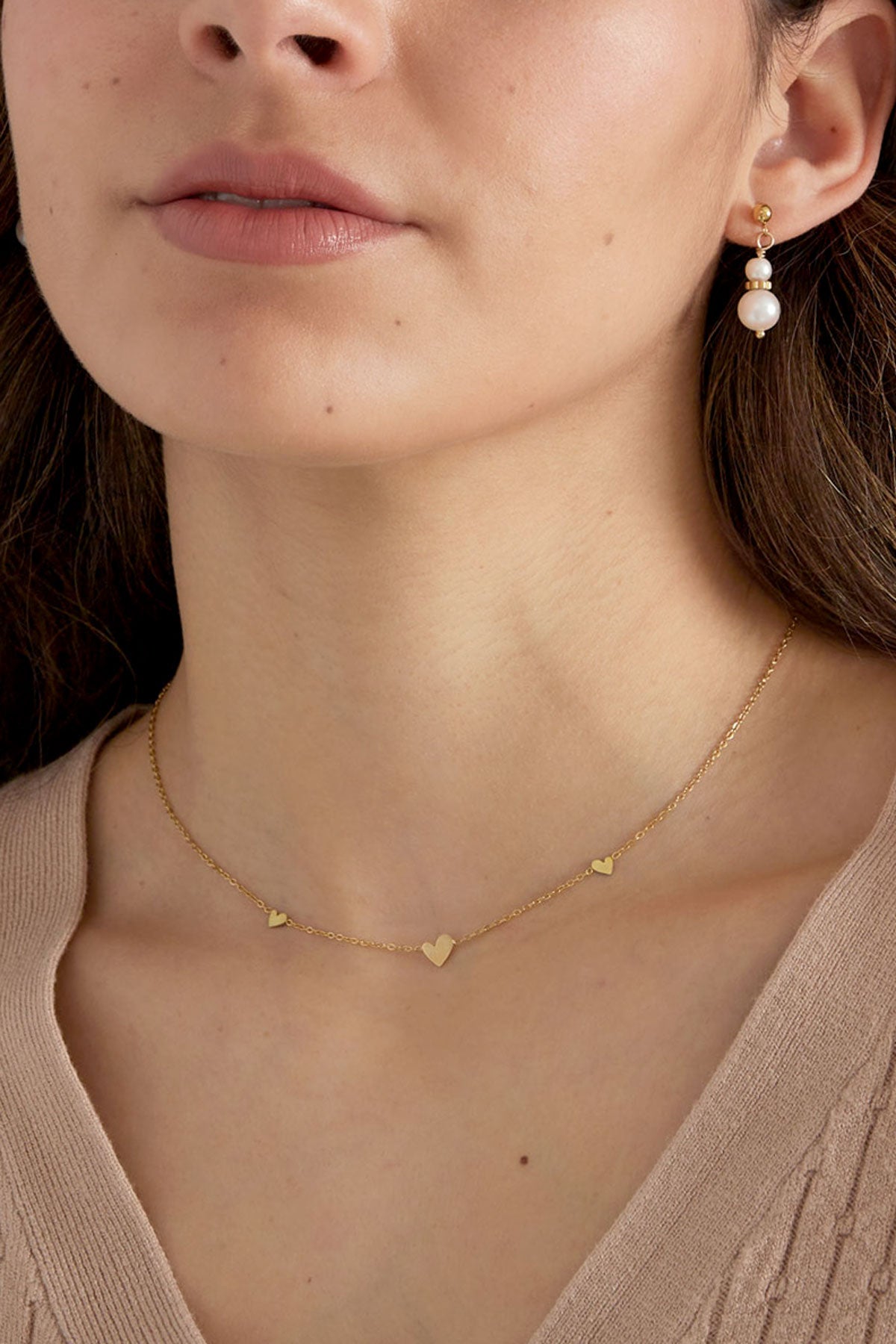 collana classica con cuori