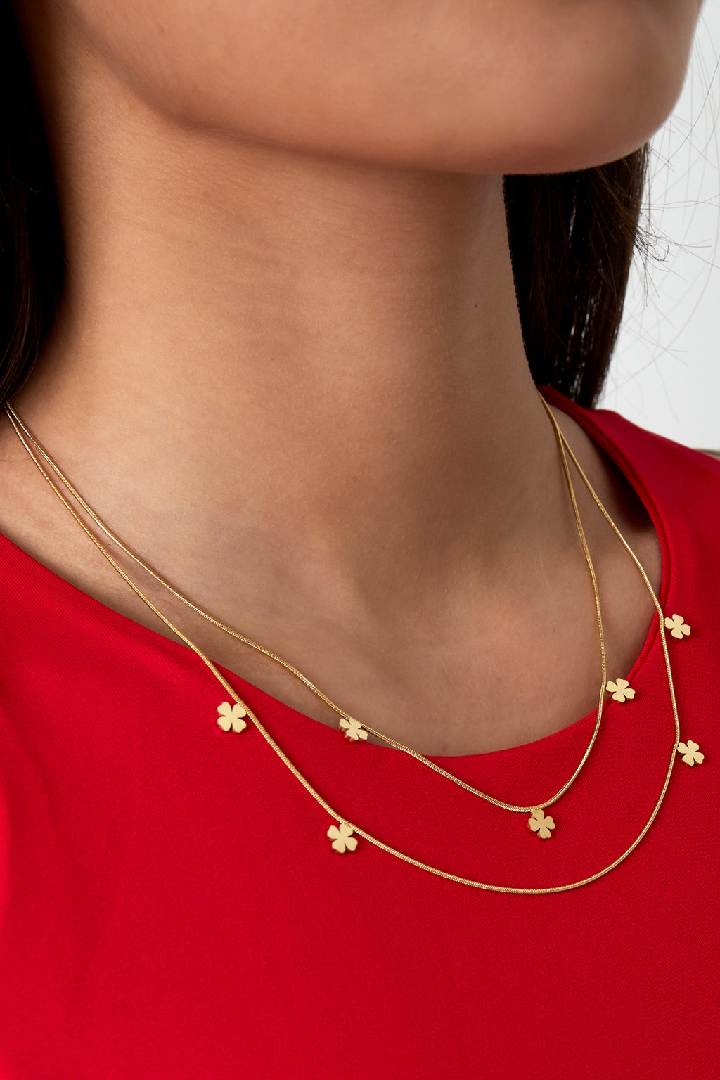 collana con doppio trifoglio