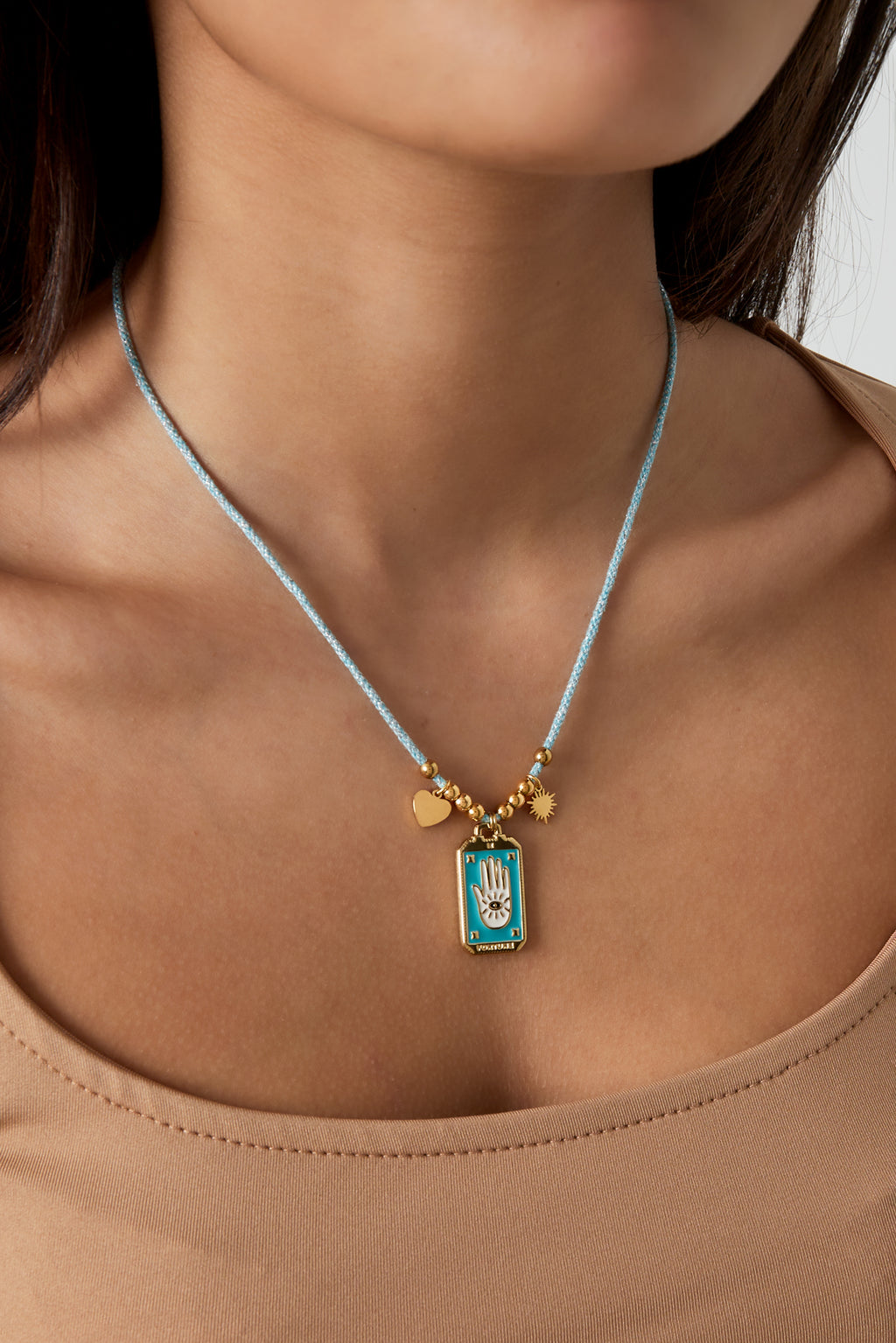 Collana con ciondolo Eclipse - Colore oro blu