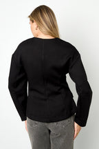 Tessuto Fibra di Poliestere Abito da Donna Elegante Colore Puro Autunno/Inverno
