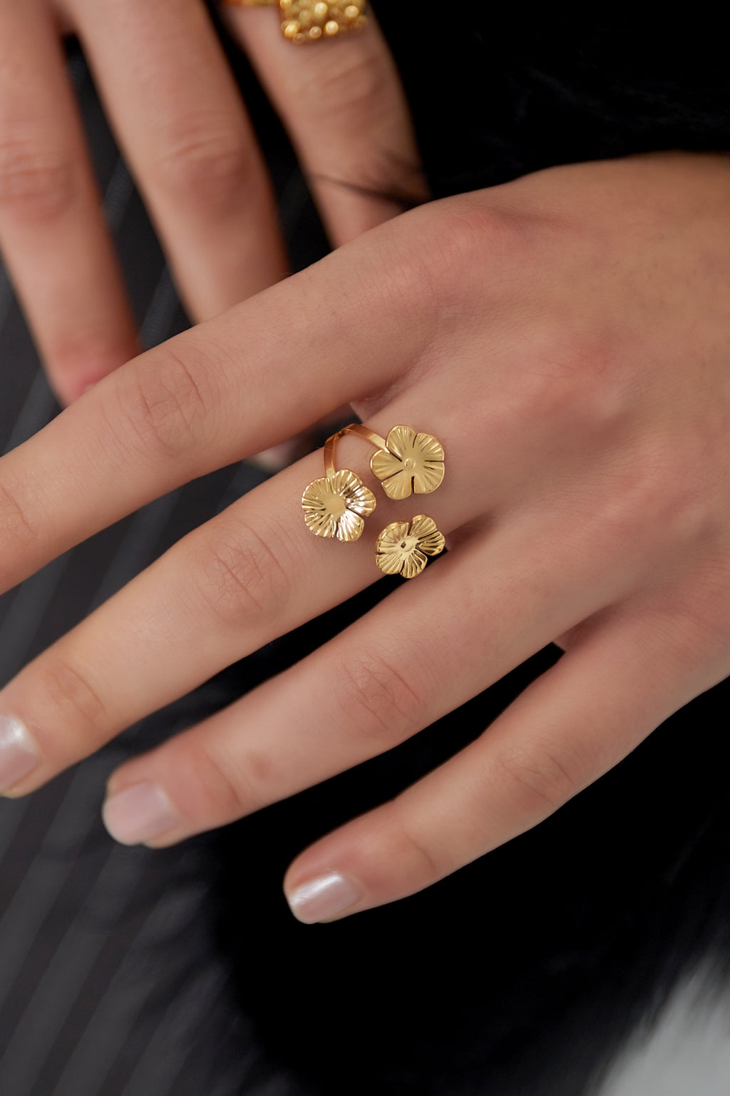 anello trio floreale