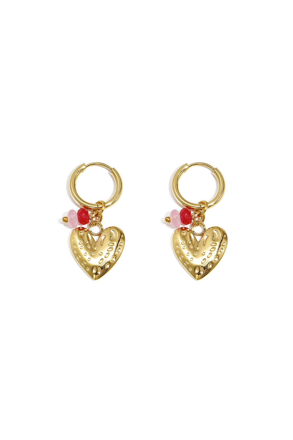 Orecchini con cuore e perline