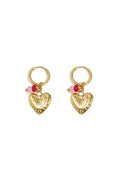 Orecchini con cuore e perline