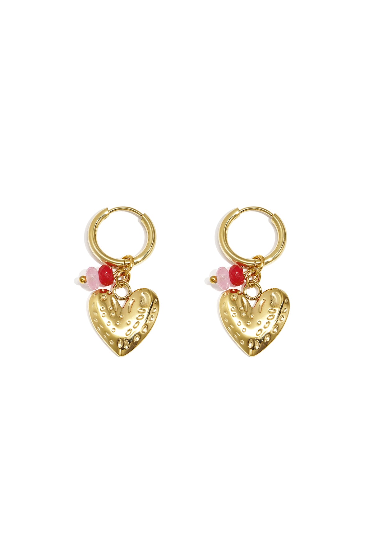 Orecchini con cuore e perline