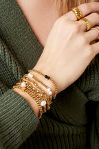 Bracelet pearl mix Gold Stainless Steel
