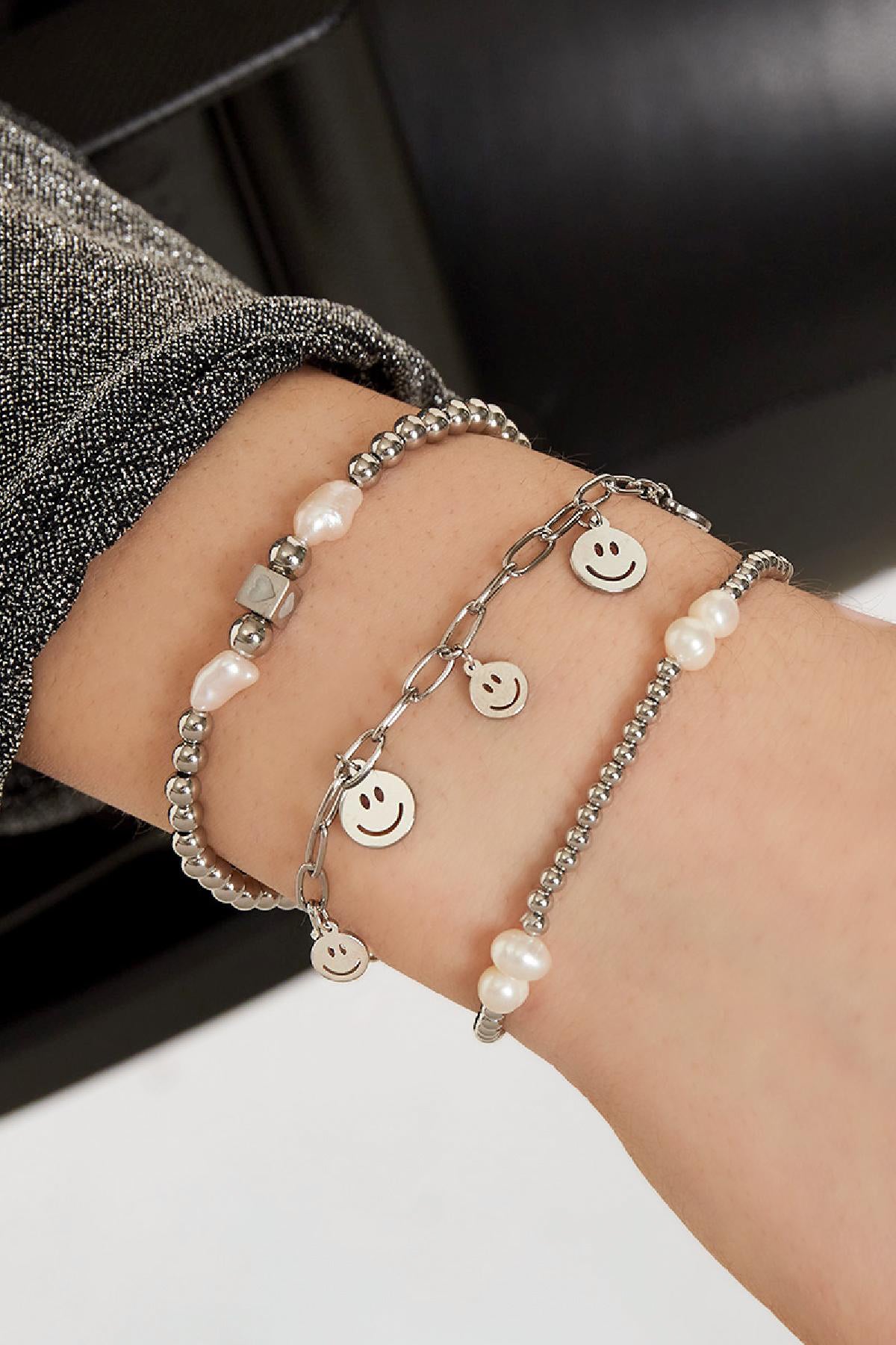 Bracciale con più emoticon Gold Stainless Steel