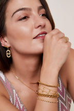 Bracelet with heart charms Gold Stainless Steel