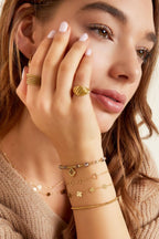 Bracciale 5 trifogli Gold Stainless Steel