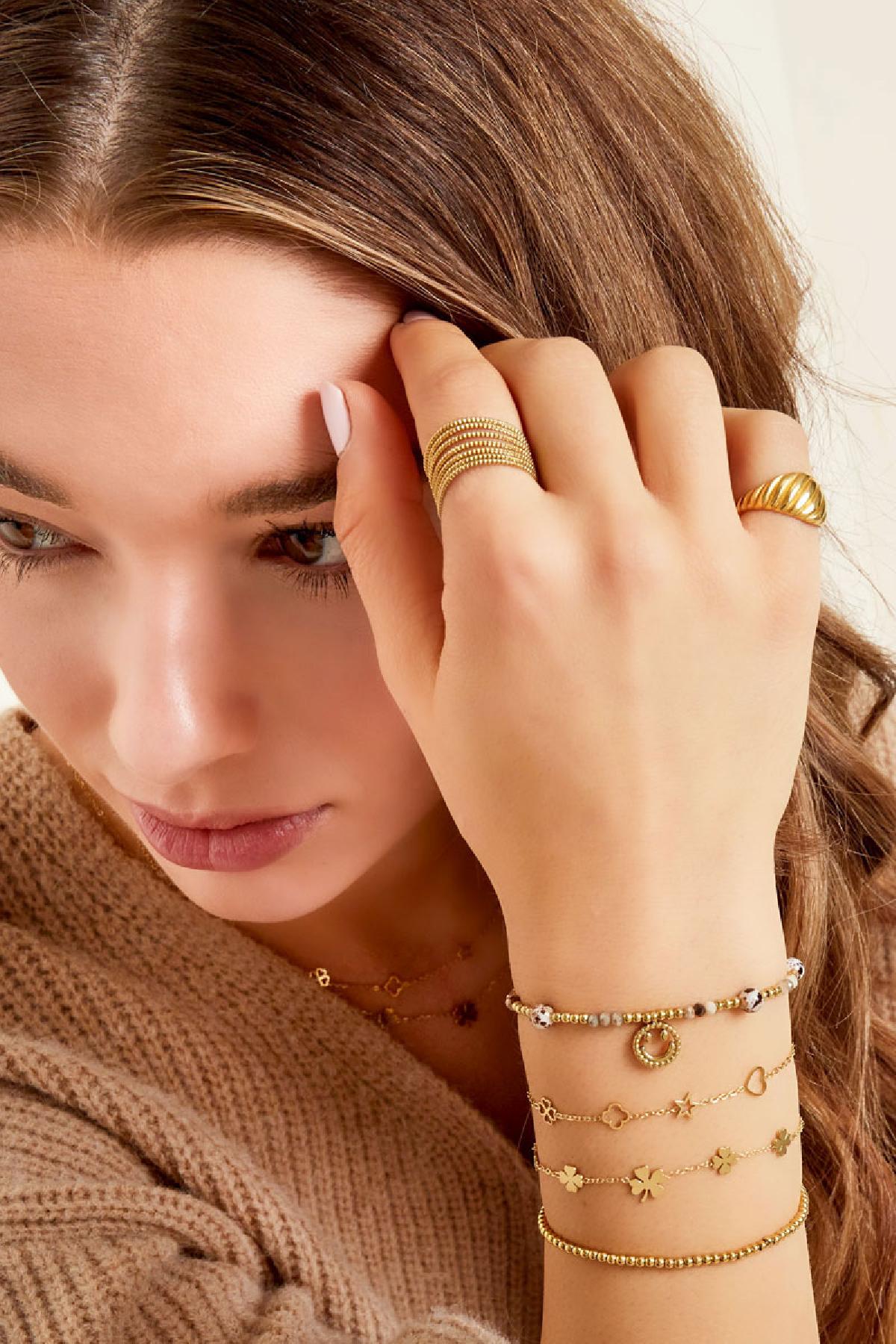 Bracciale con figure Gold Stainless Steel