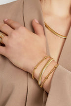 Bracciale piatto grosso - Colore oro-6.0MM