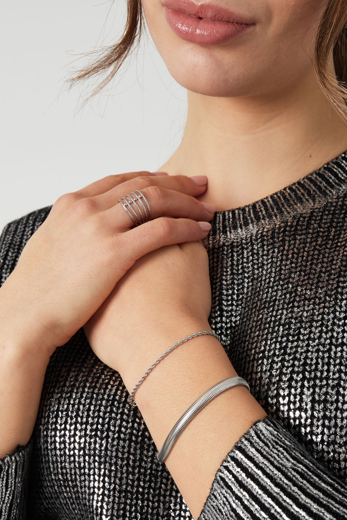 Bracciale jasseron ritorto stretto - argento-2.0MM