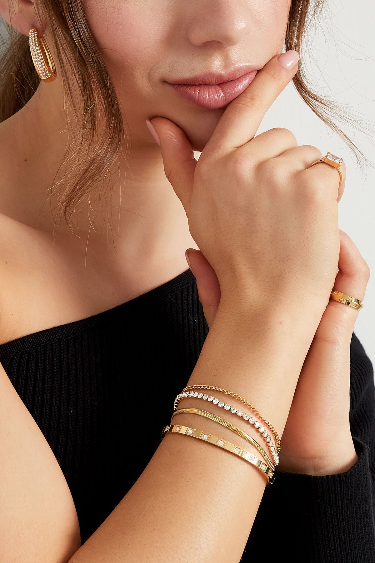 bracciale doppio strato di pietre