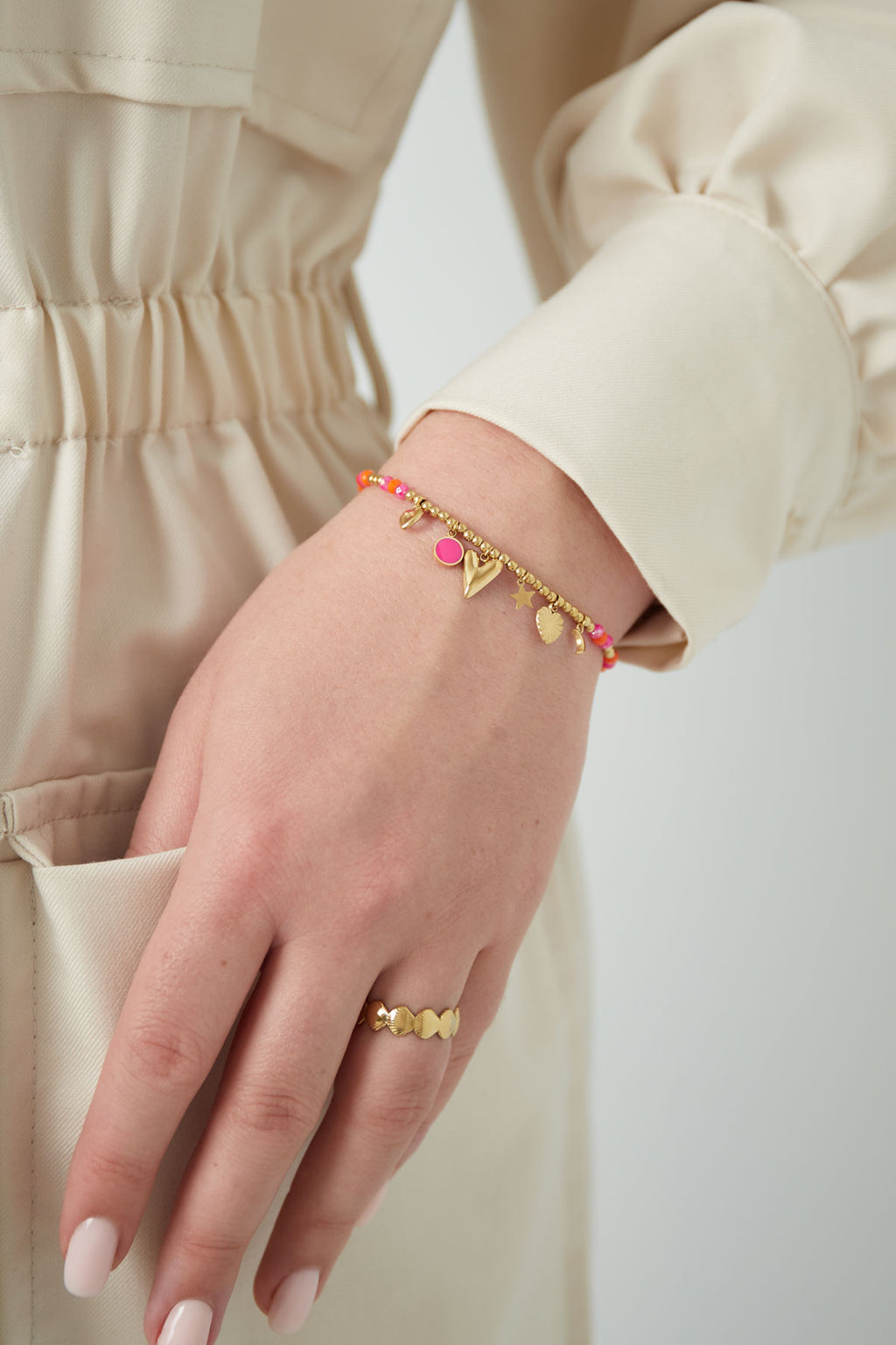 Bracciale sorriso estivo - rosa arancione