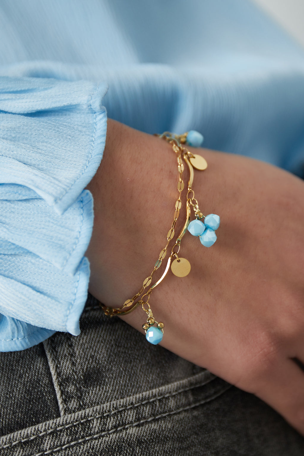 Bracciale perline blu