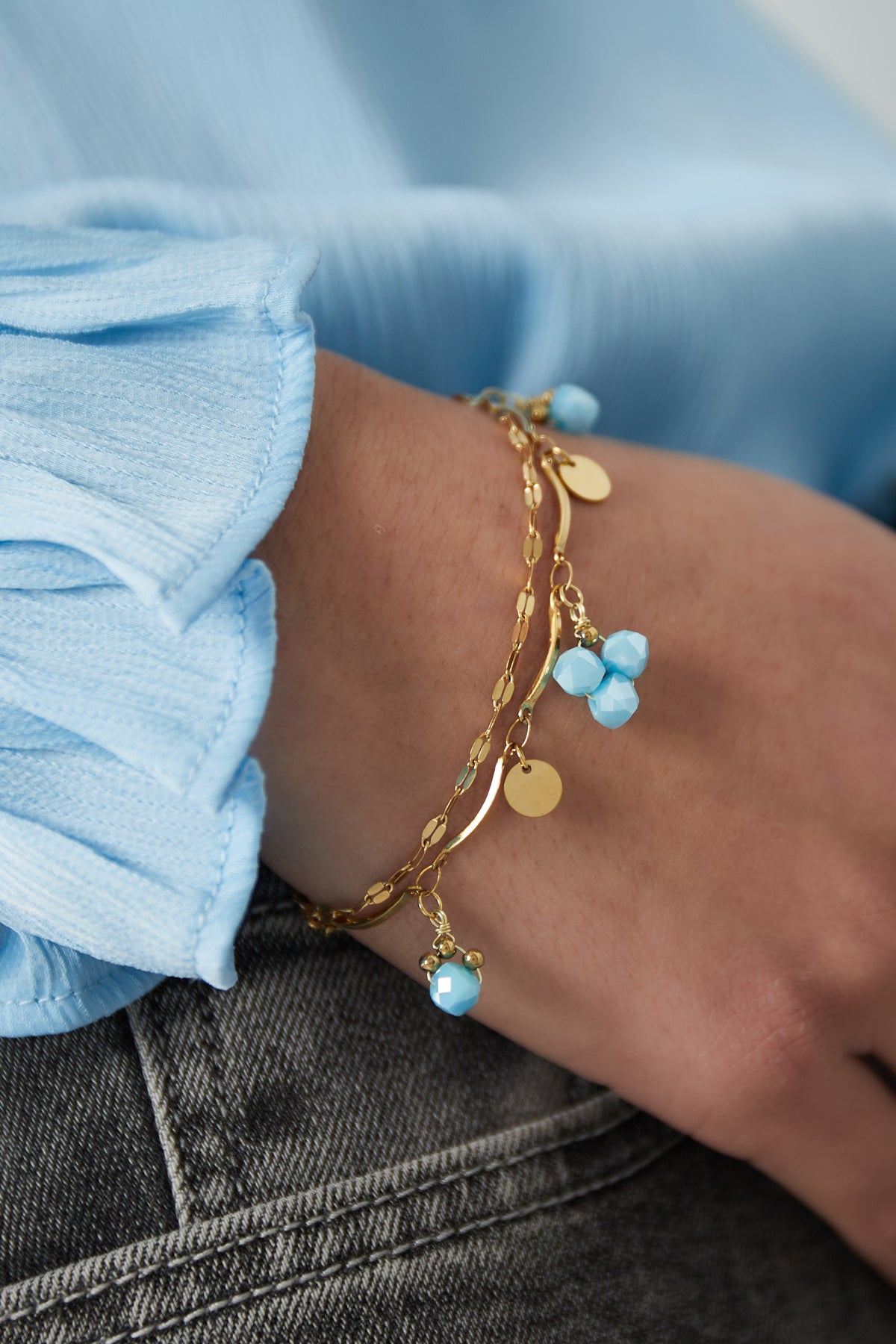 Bracciale perline blu