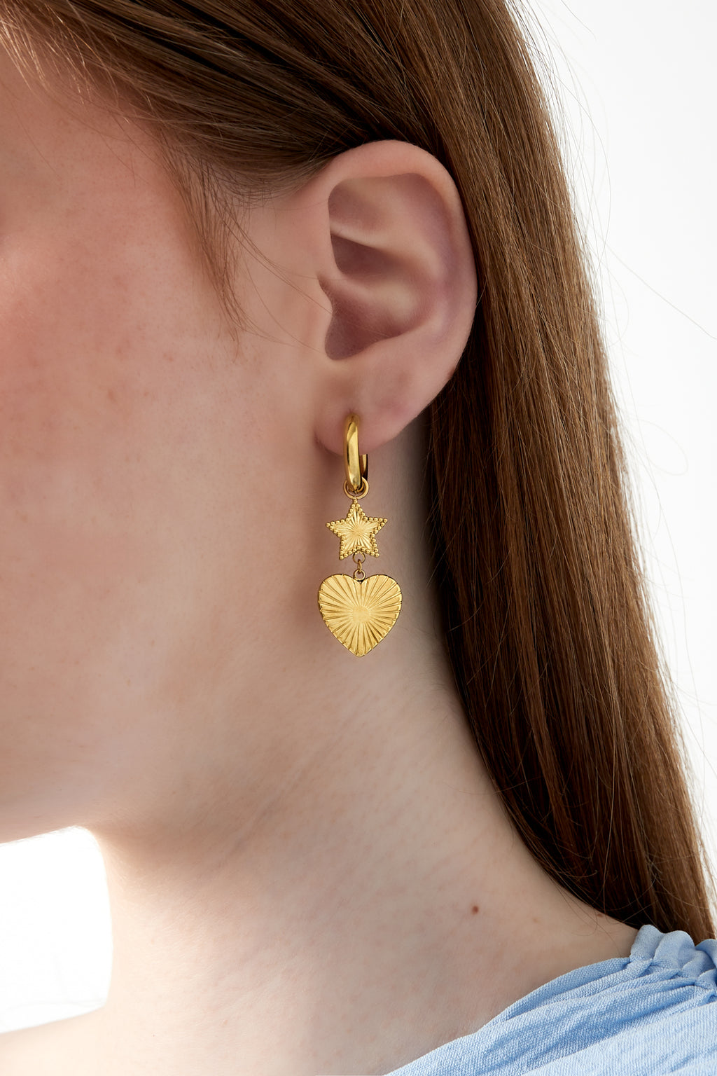 orecchini a forma di cuore stella
