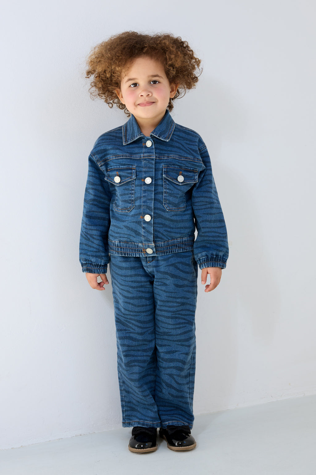 Giubbotto in Cotone per Bambini Stile Jeans Design Classico a Righe