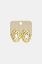 Orecchini a bottone in acciaio inossidabile con motivo a martello, serie casual e semplice, gioielli da donna