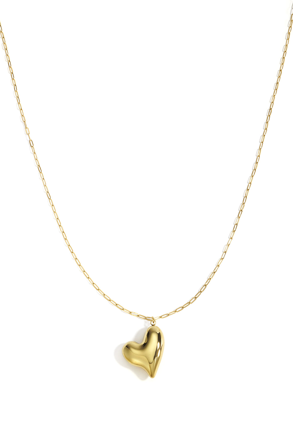 Collane lunghe in acciaio inossidabile con cuore, casual, quotidiane, semplici, gioielli da donna