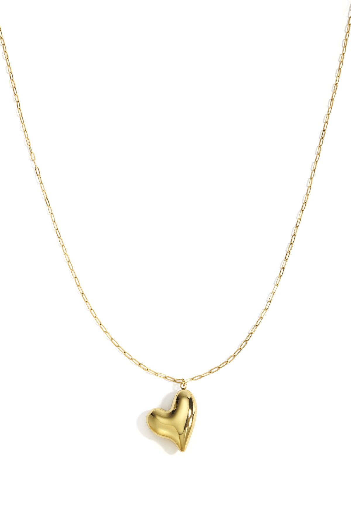 Collane lunghe in acciaio inossidabile con cuore, casual, quotidiane, semplici, gioielli da donna