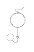 Collana da polso in acciaio inossidabile placcato oro 14 carati con ciondolo a cuore, semplice, ideale per tutti i giorni, della serie Simple. Gioielli da donna.