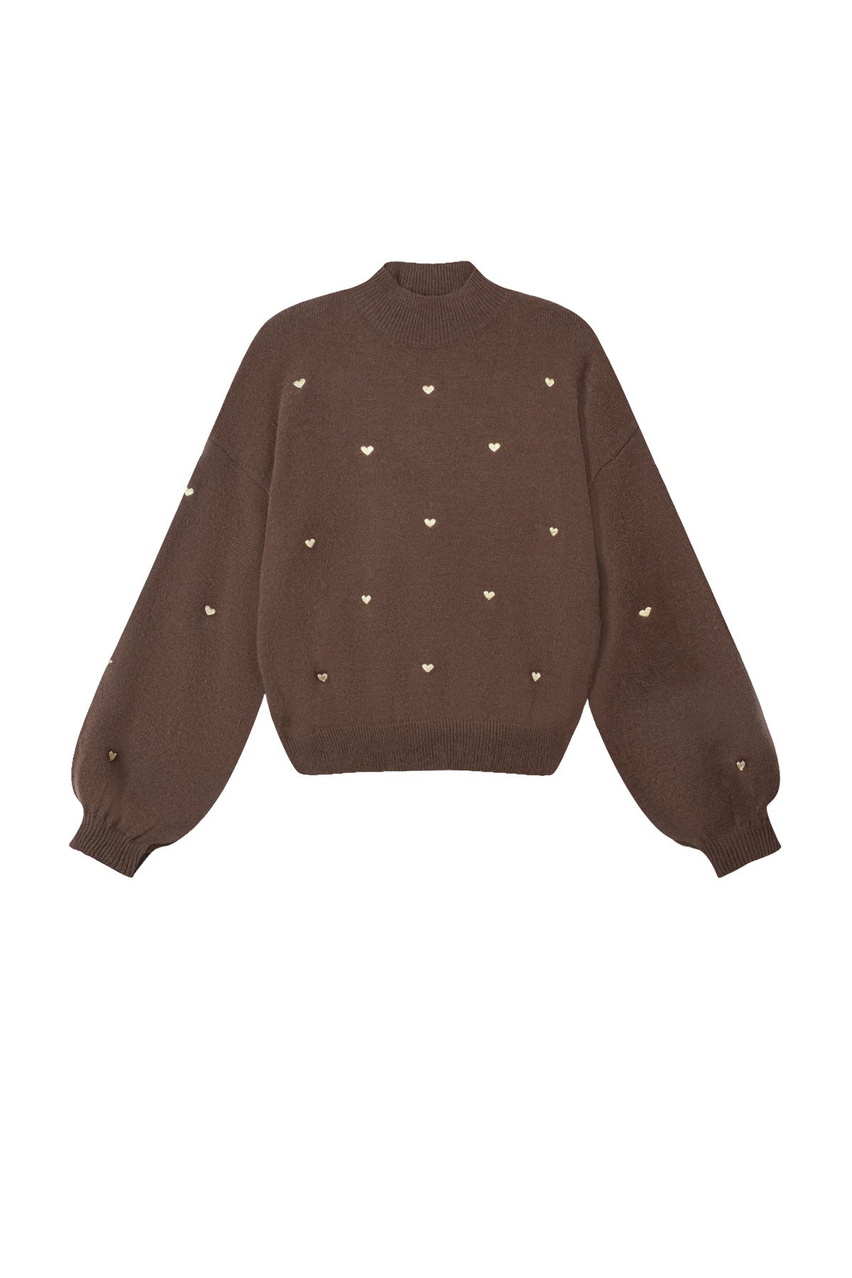 Maglione in Acrilico Stile Casual con Motivo Cuore Autunno/Inverno