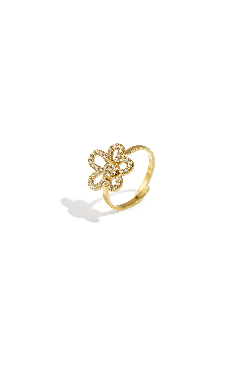 Anello con fiore intarsiato