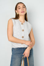 Gilet a Maglia Fibra di Poliestere Donna Gilet a Maglia Casual Colore Puro