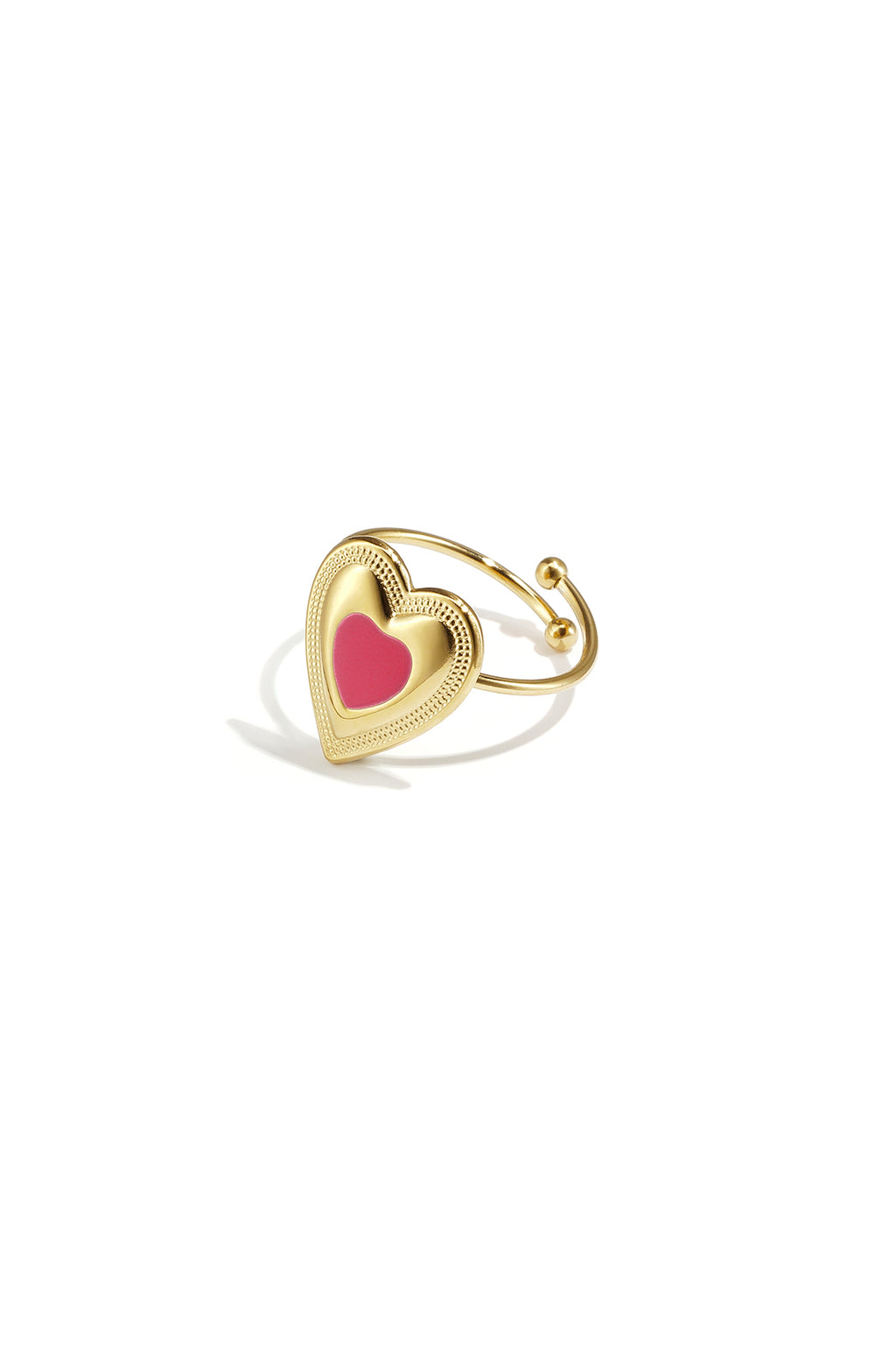 Anello regolabile con cuore colorato