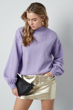 Maglione in Acrilico Stile Casual con Motivo Cuore Autunno/Inverno