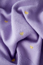 Maglione in Acrilico Stile Casual con Motivo Cuore Autunno/Inverno