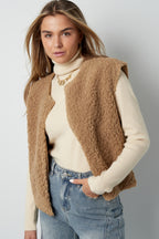 Woven Polyester Fiber Gilet Donna Casual Solid Color Fall/Winter