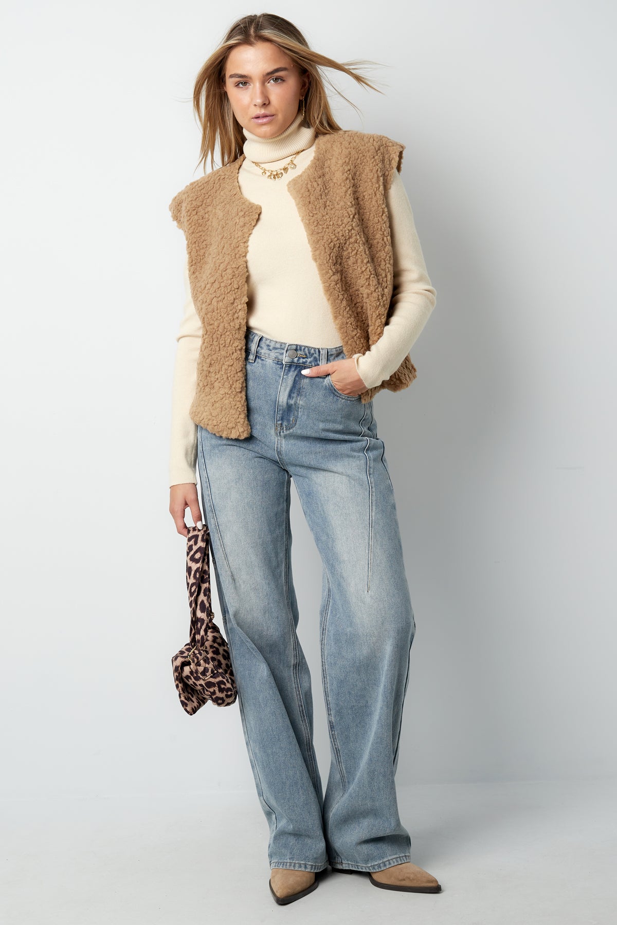 Woven Polyester Fiber Gilet Donna Casual Solid Color Fall/Winter