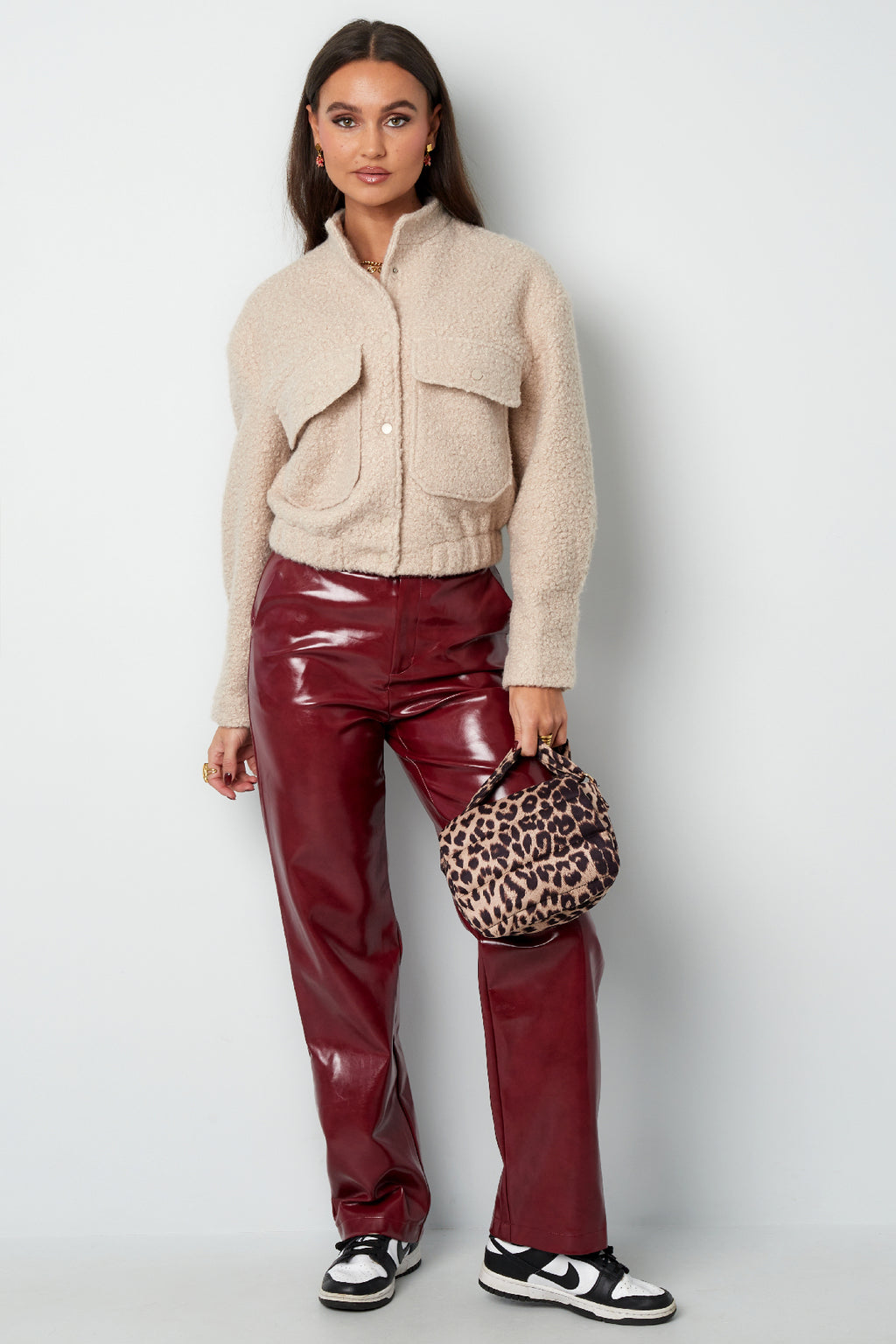 Giubbotto Donna in Fibra di Poliestere Tessuta Stile Casual Colore Puro Autunno/Inverno