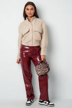 Giubbotto Donna in Fibra di Poliestere Tessuta Stile Casual Colore Puro Autunno/Inverno
