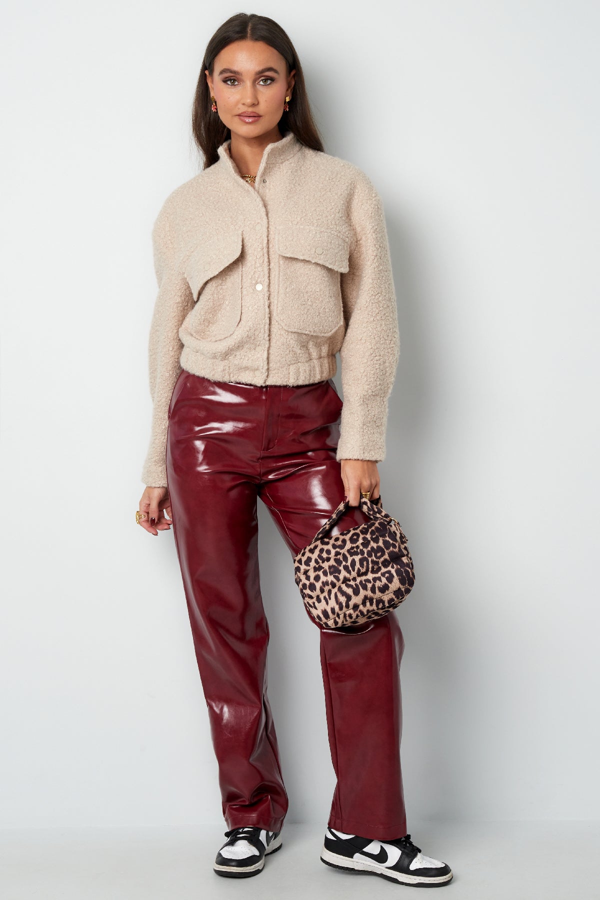 Giubbotto Donna in Fibra di Poliestere Tessuta Stile Casual Colore Puro Autunno/Inverno