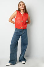 Maglia In Poliestere Tessuto Donna Gilet A Maglia Aperta