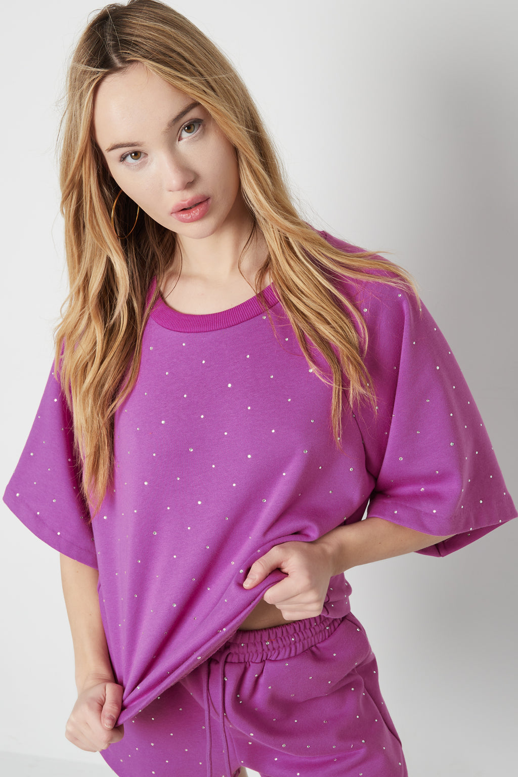 Cotone Maglietta Donna Oversized Primavera/Estate