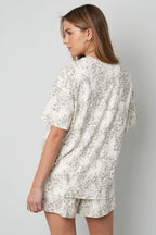 Cotone Maglietta Donna Oversized Stampa Leopardo