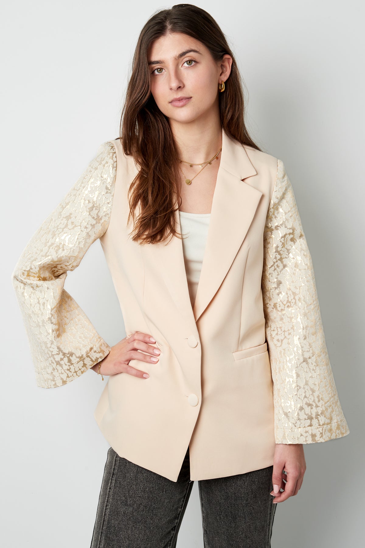 Poliestere Abito da Donna Set Maniche in Pizzo Design