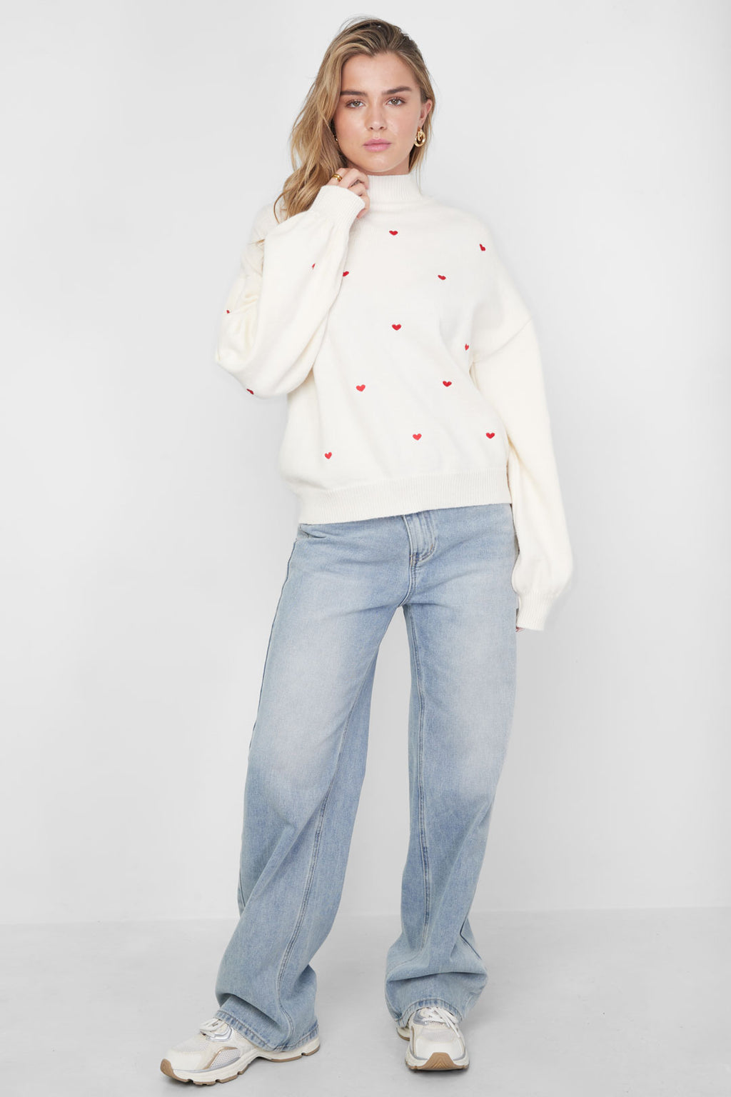 Maglione lavorato a maglia con cuori