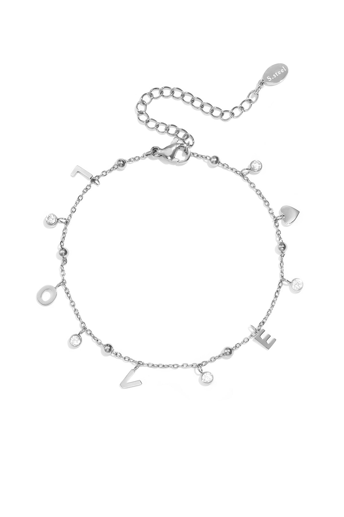 Braccialetto dell'amore con pietre pendenti