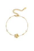 Braccialetti con ciondoli in acciaio inossidabile, modello Flower Simple, serie Daily Simple, gioielli da donna