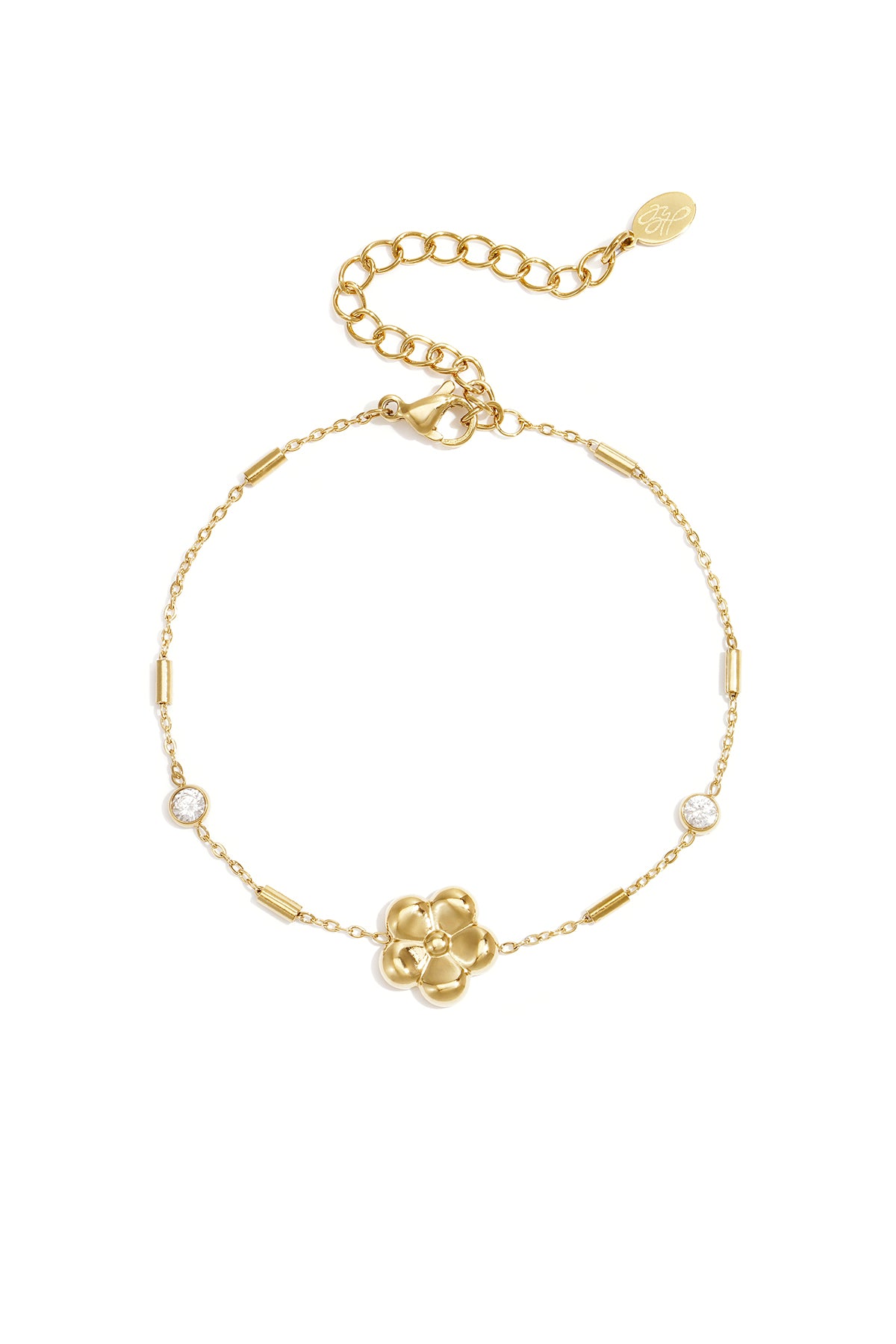 Braccialetti con ciondoli in acciaio inossidabile, modello Flower Simple, serie Daily Simple, gioielli da donna